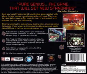 MDK (US) box cover back